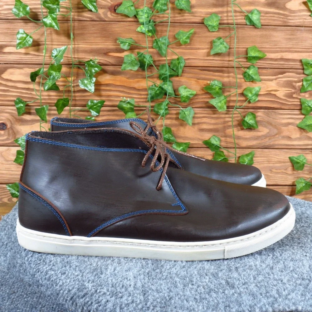 Robert Wayne‎ 44430 Mens Chukka Boots Size 11.5D Casual Brown Leather Sneakers